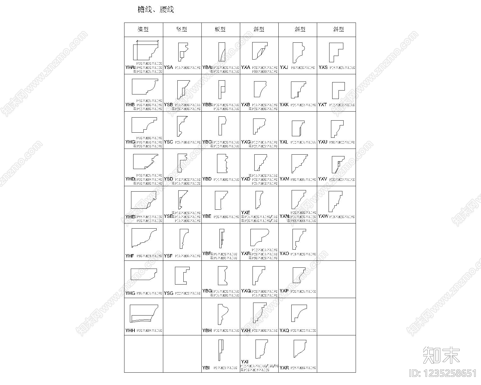 现代装饰线条CAD图纸