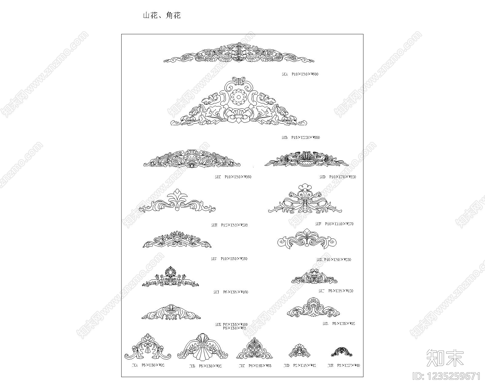 欧式雕花CAD图纸