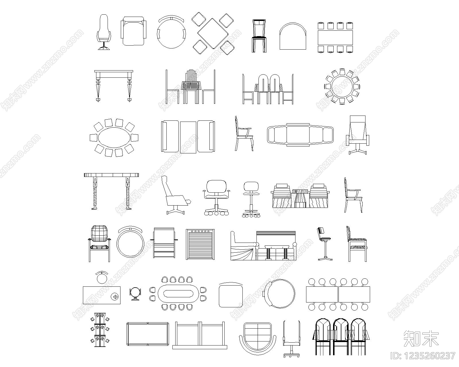 家具图库cad施工图下载【ID:1235260237】