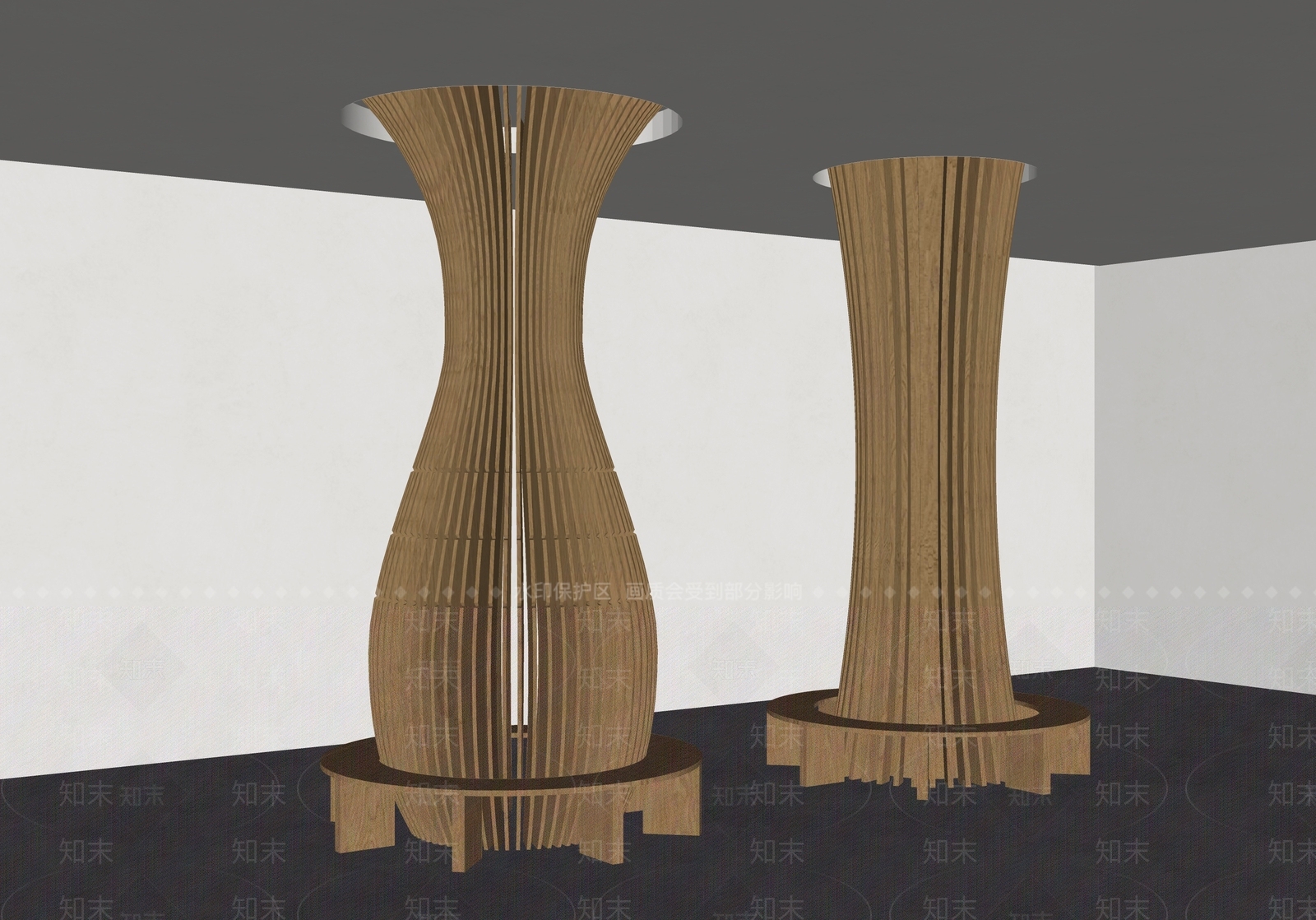原木风柱子3D模型下载【ID:1235274410】