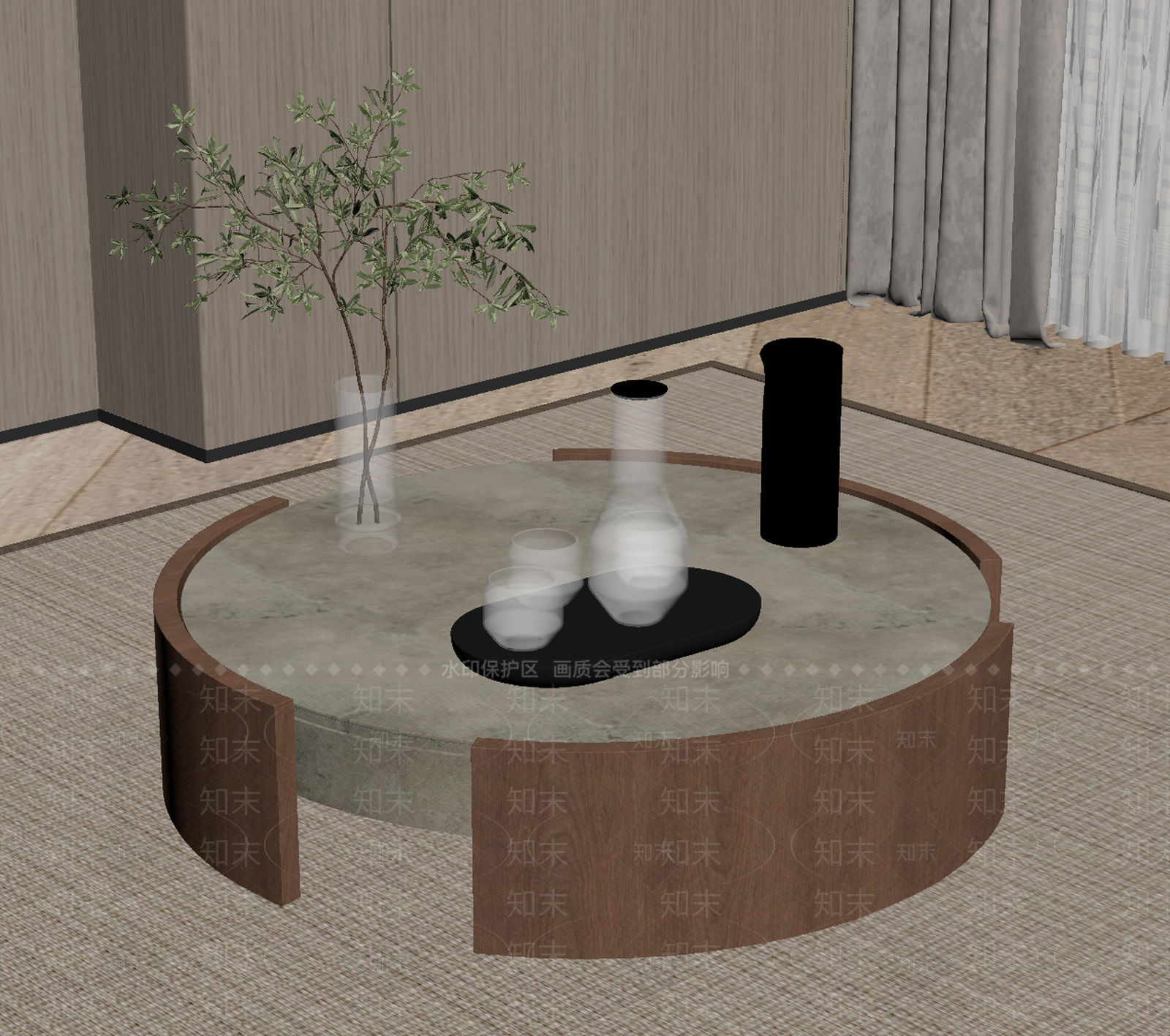 茶几SU模型下载【ID:1235276986】