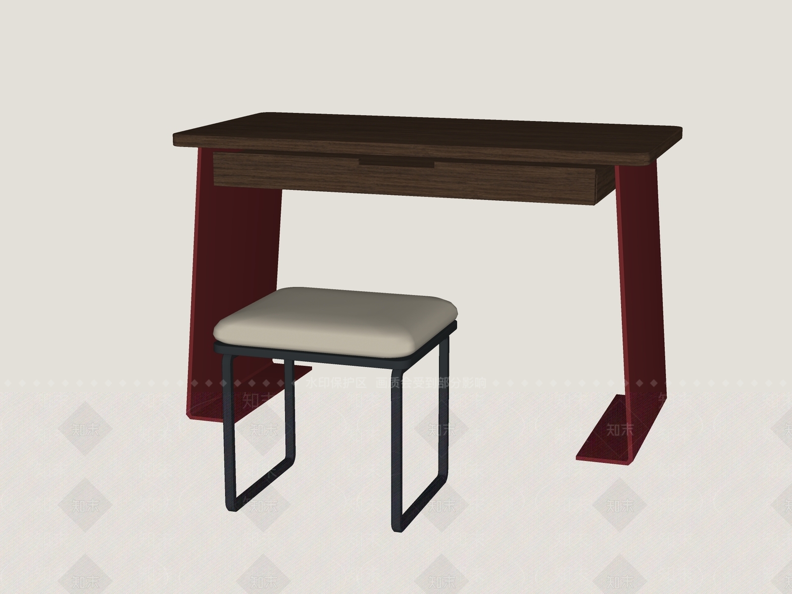 现代简约书桌椅SU模型下载【ID:1235280980】