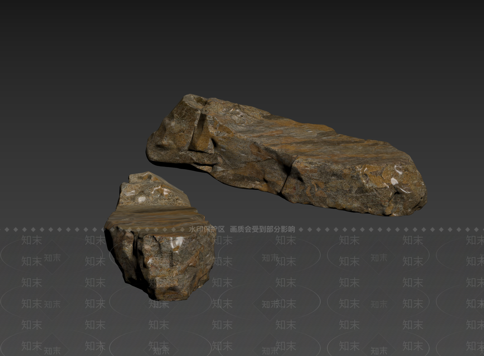 侘寂石头3D模型下载【ID:1235280870】