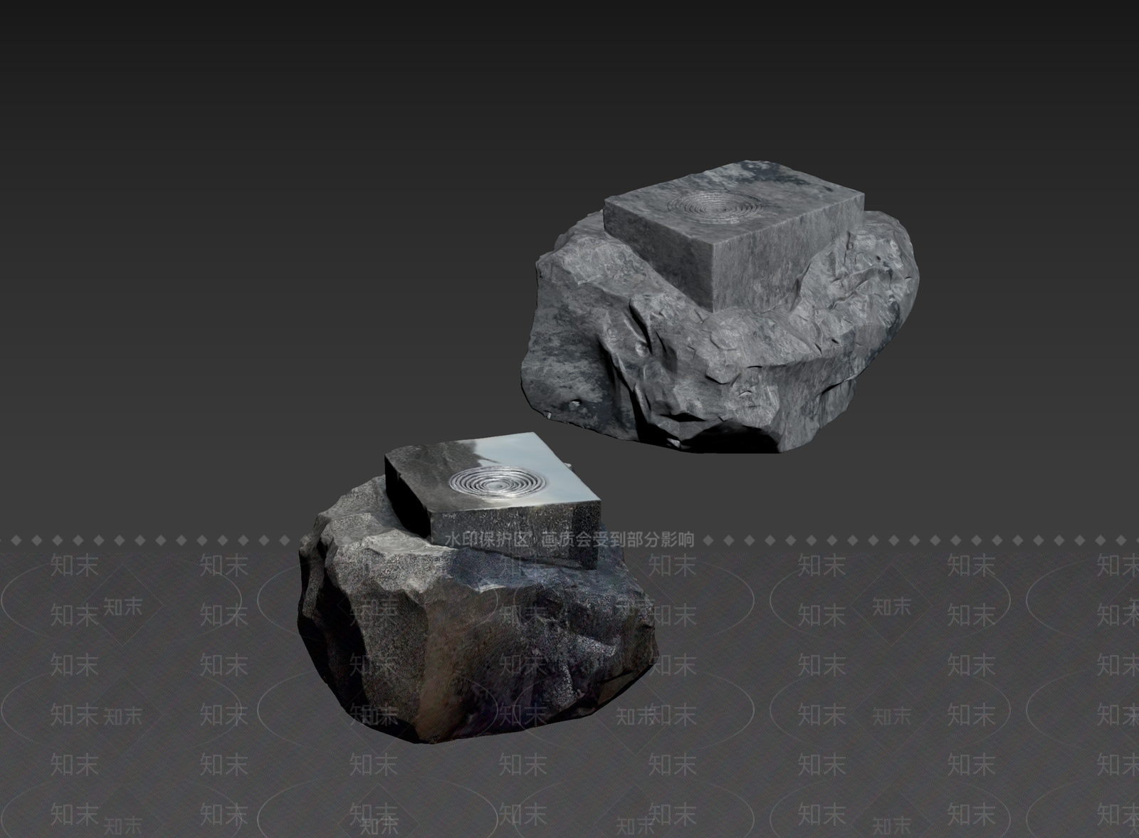 禅意石头3D模型下载【ID:1235281051】