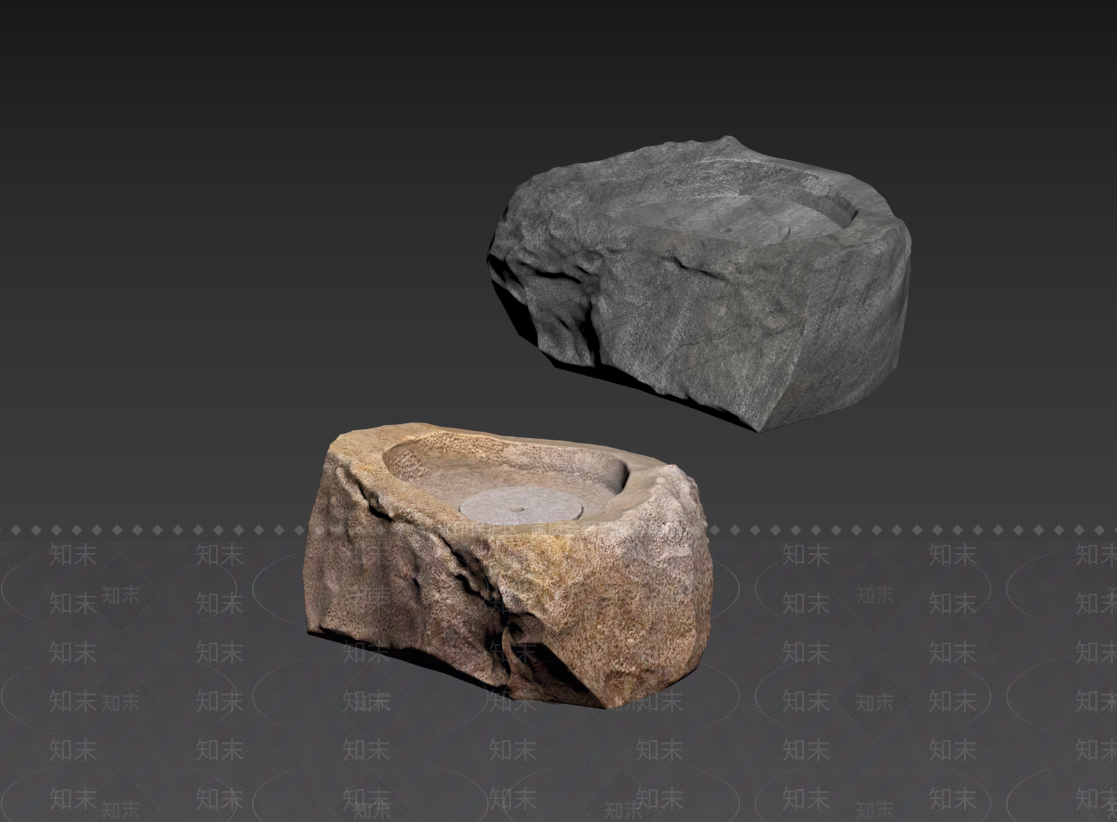 禅意石头3D模型下载【ID:1235281202】
