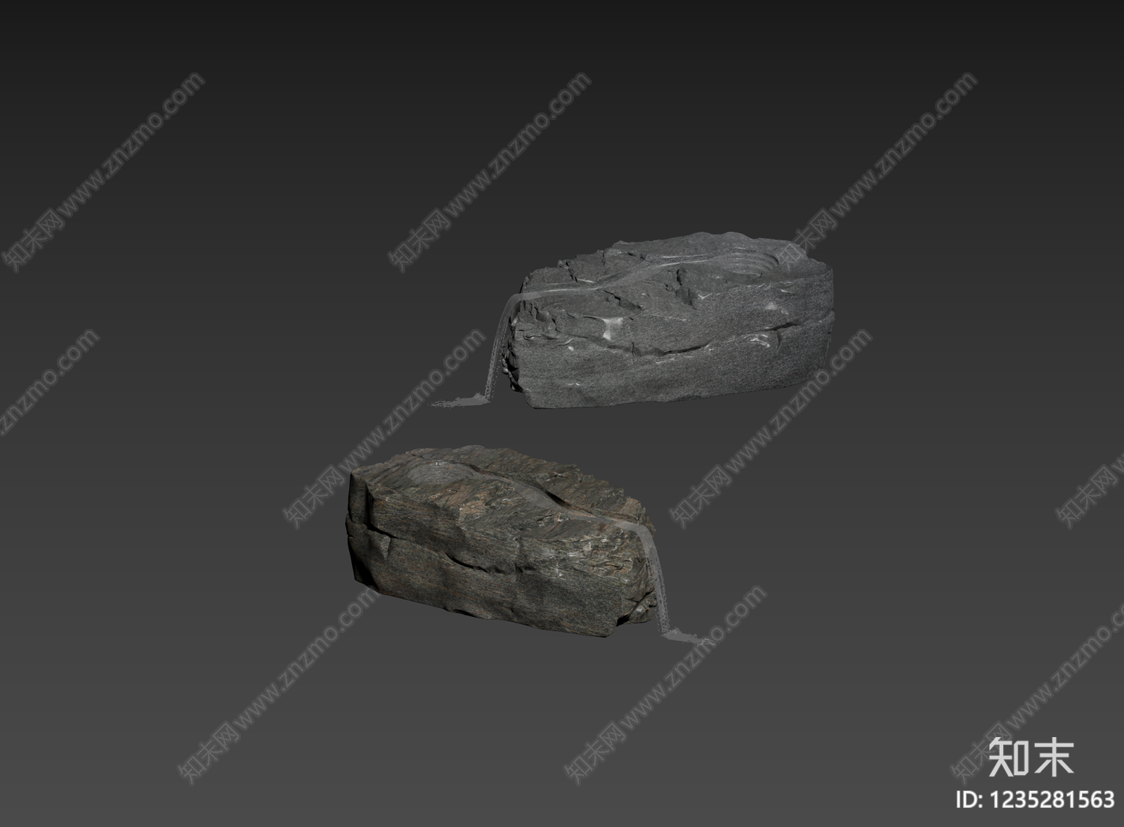 禅意石头3D模型下载【ID:1235281563】