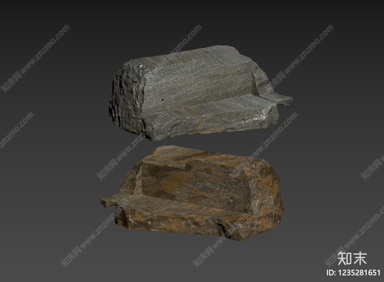 工业风石头3D模型下载【ID:1235281651】