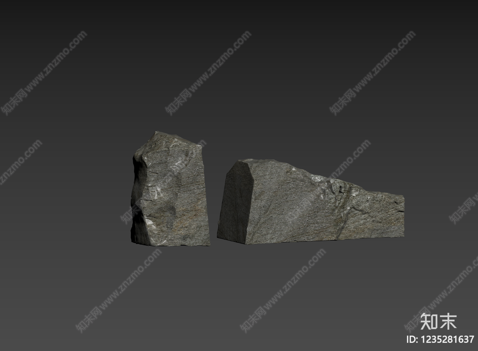 侘寂石头3D模型下载【ID:1235281637】