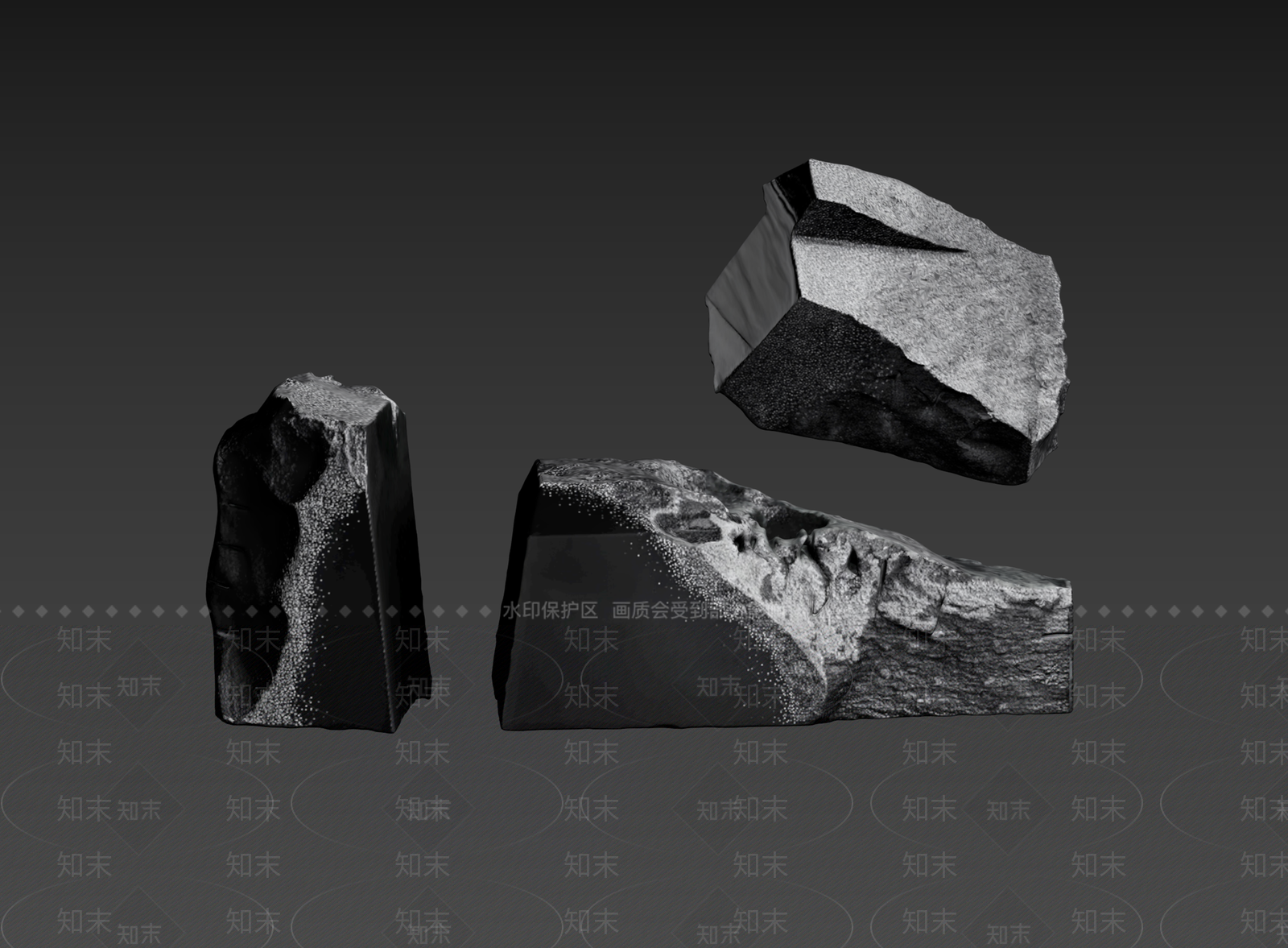 侘寂石头3D模型下载【ID:1235281772】