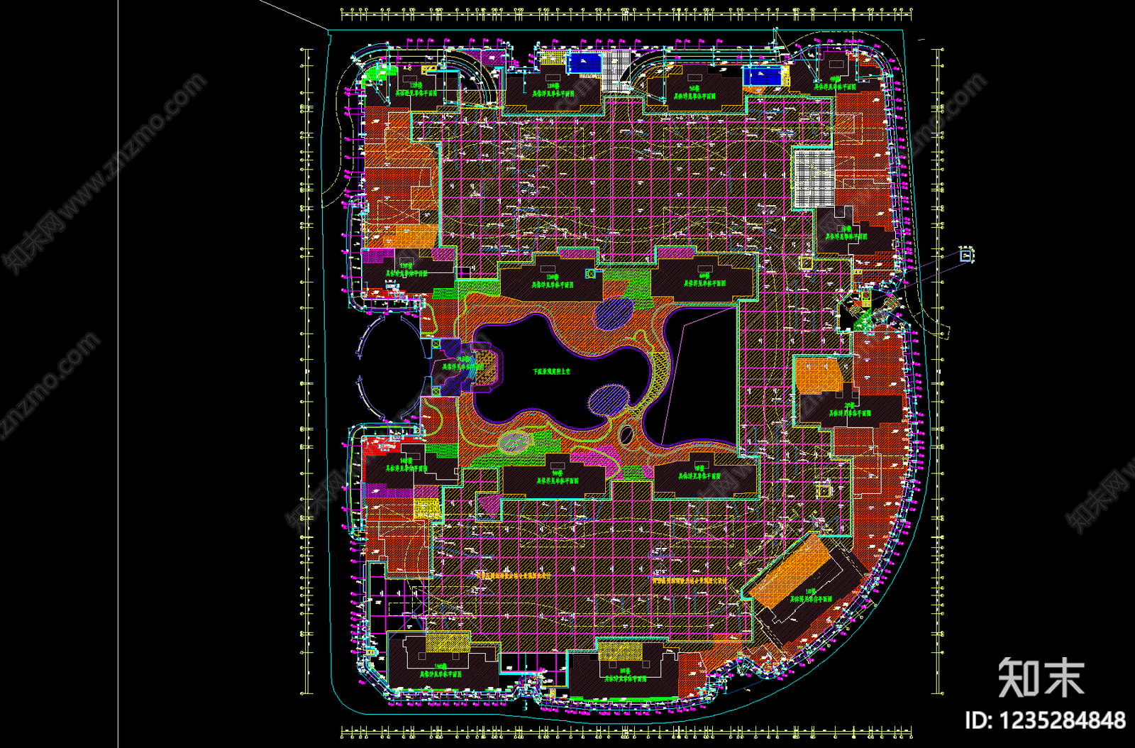 建筑平面布置图cad施工图下载【ID:1235284848】