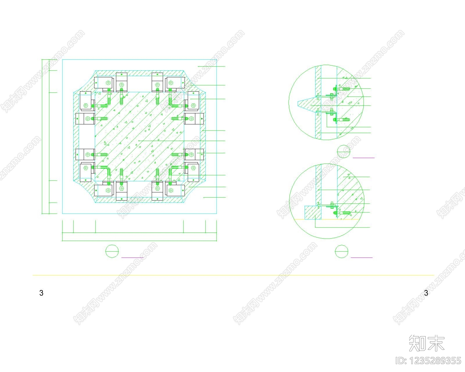 综合硬装构件图库cad施工图下载【ID:1235289355】