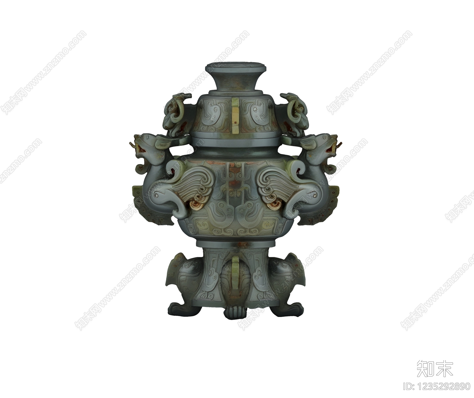 中式雕塑摆件SU模型下载【ID:1235292890】
