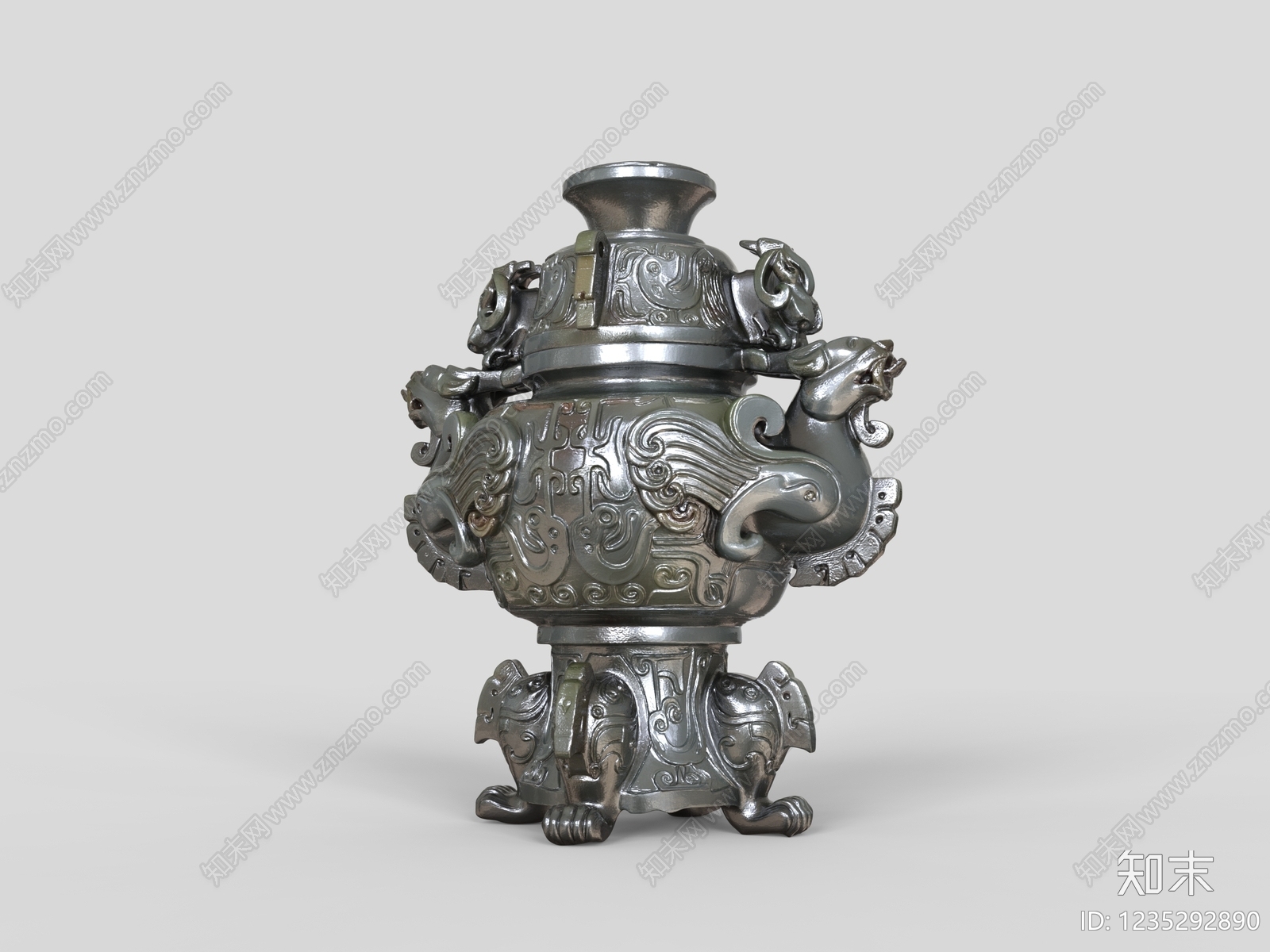中式雕塑摆件SU模型下载【ID:1235292890】