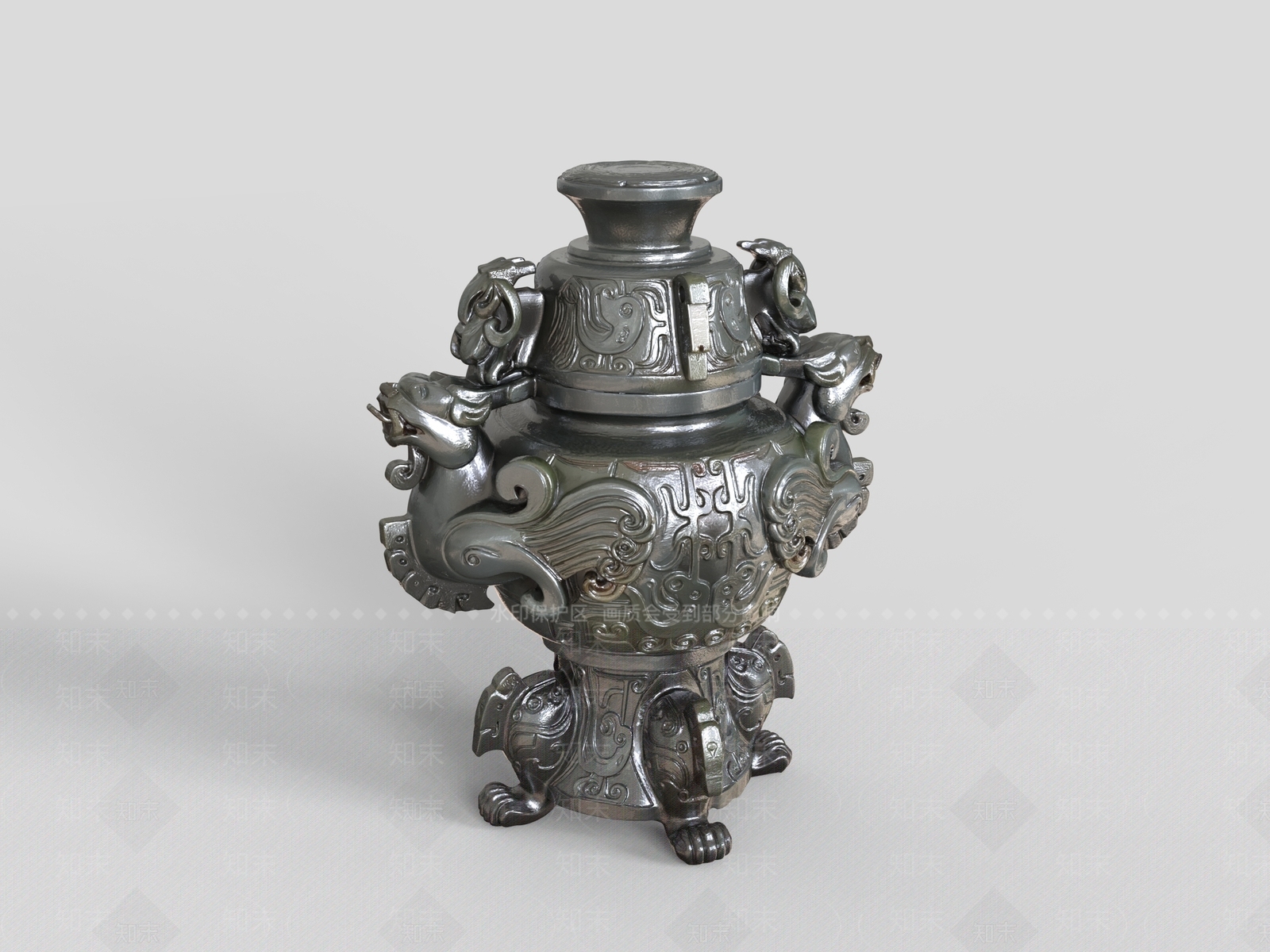 中式雕塑摆件SU模型下载【ID:1235292890】