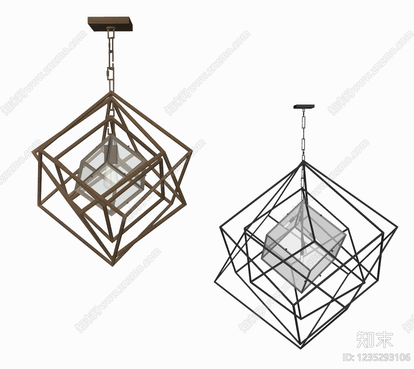 轻奢艺术吊灯SU模型下载【ID:1235293106】