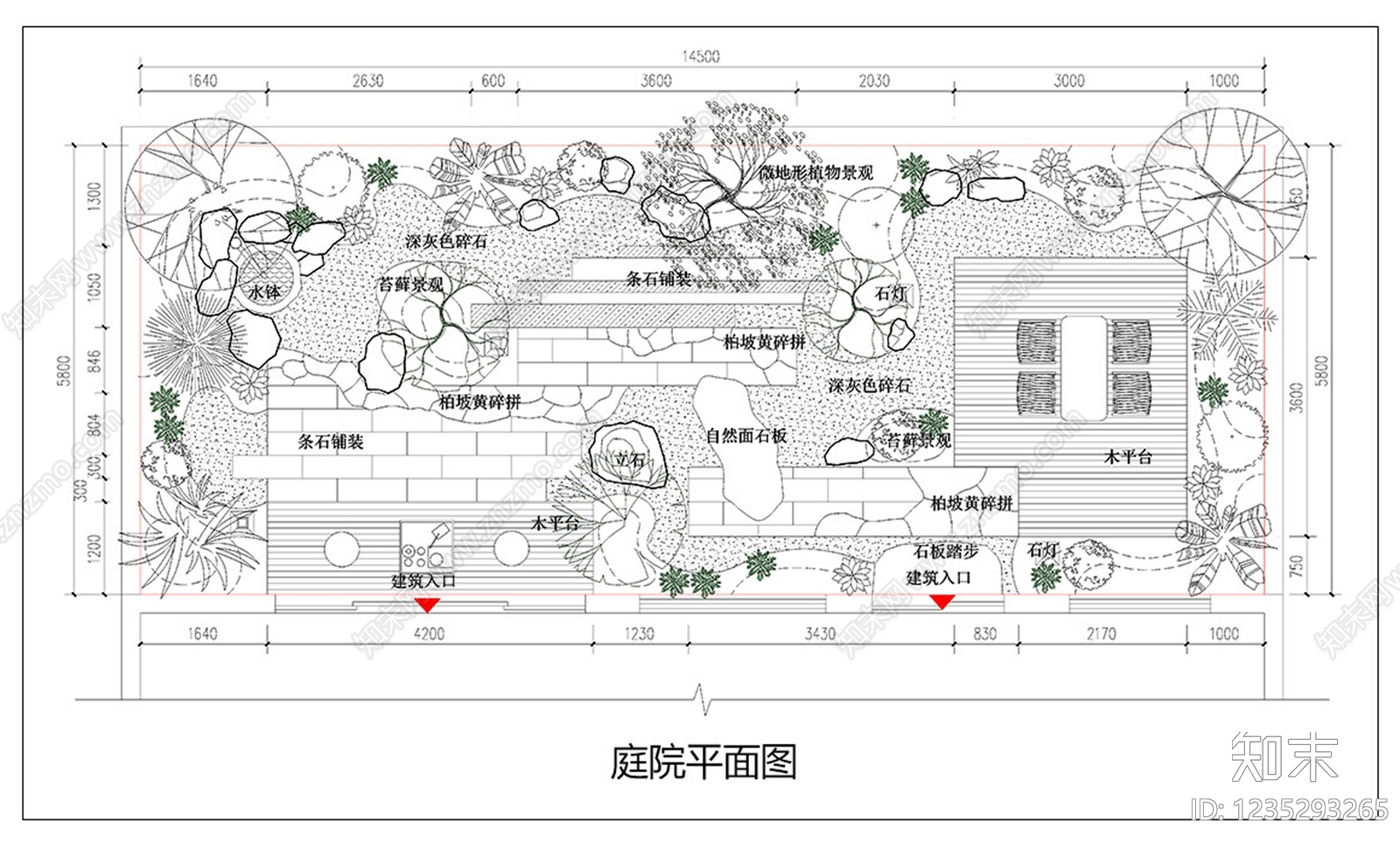 庭院cad施工图下载【ID:1235293265】