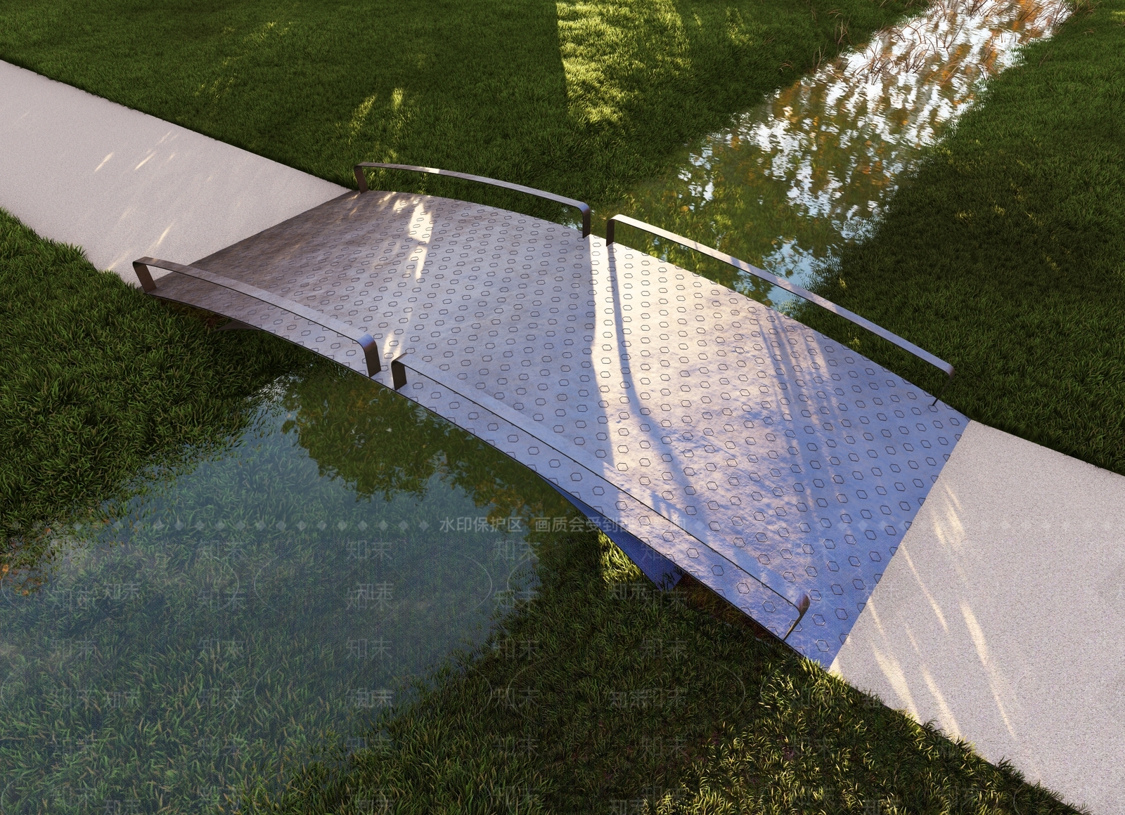 现代主义景观桥3D模型下载【ID:1235293485】