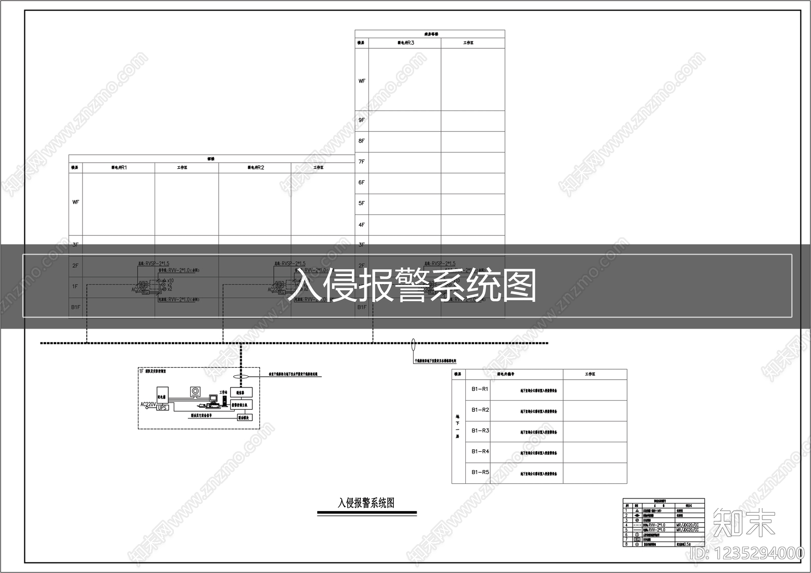 安全防范系统cad施工图下载【ID:1235294000】