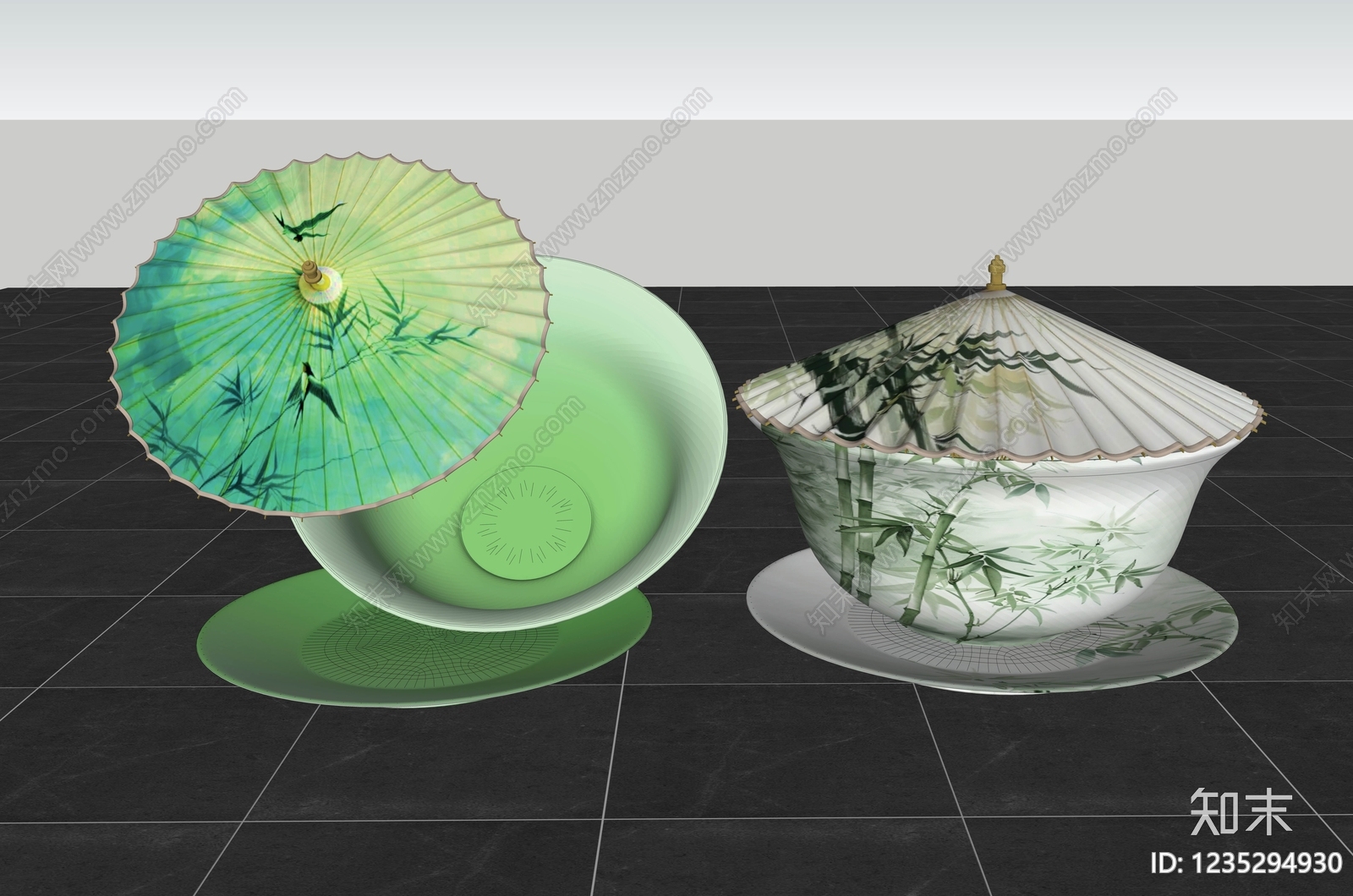 新中式摆件组合SU模型下载【ID:1235294930】