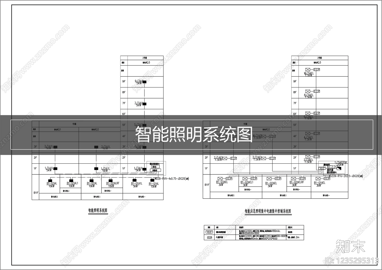 照明系统cad施工图下载【ID:1235295313】