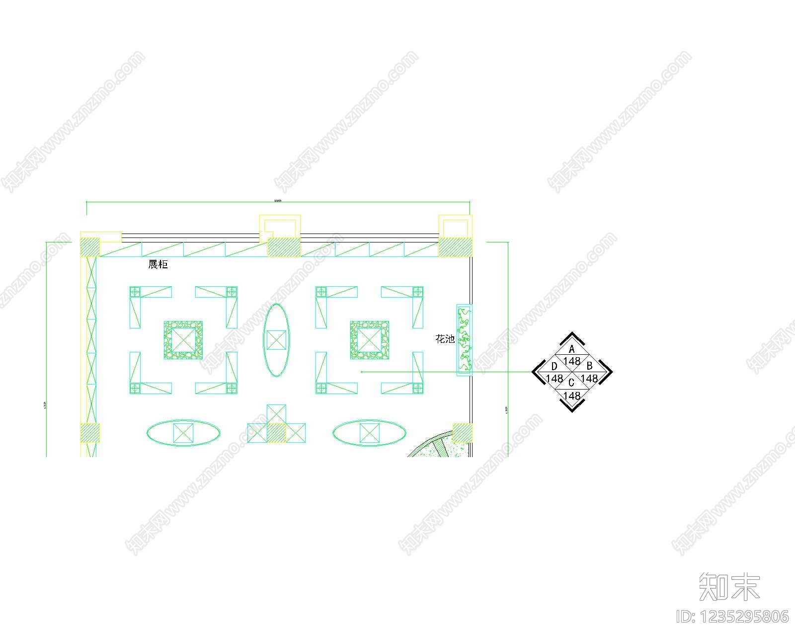展览展厅家具cad施工图下载【ID:1235295806】