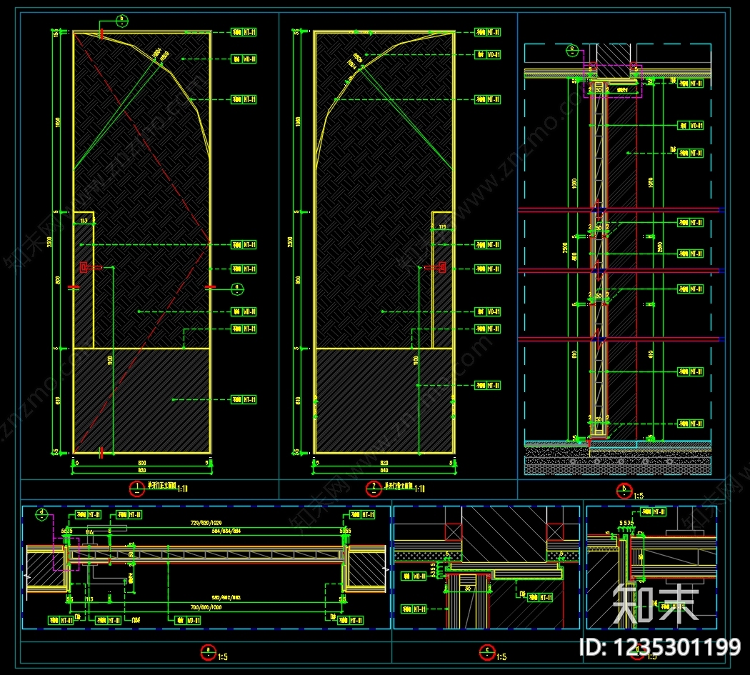 综合门节点cad施工图下载【ID:1235301199】