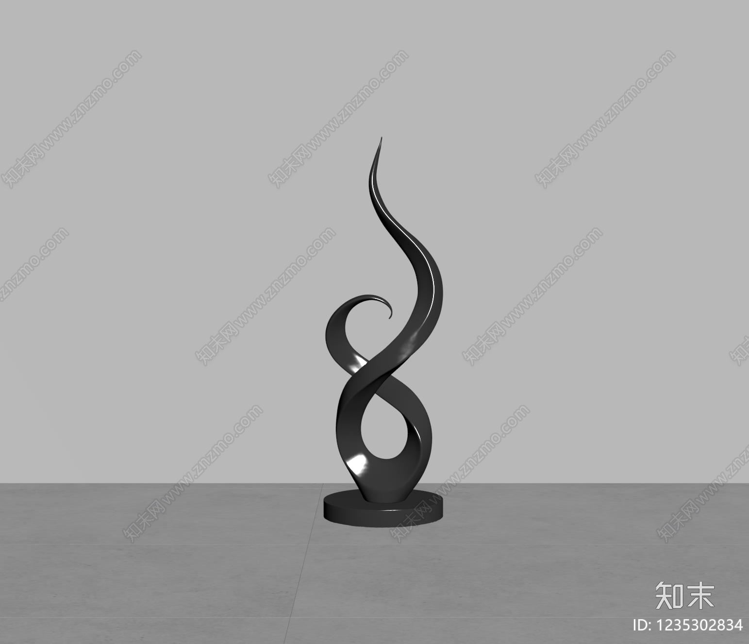 极简雕塑摆件SU模型下载【ID:1235302834】