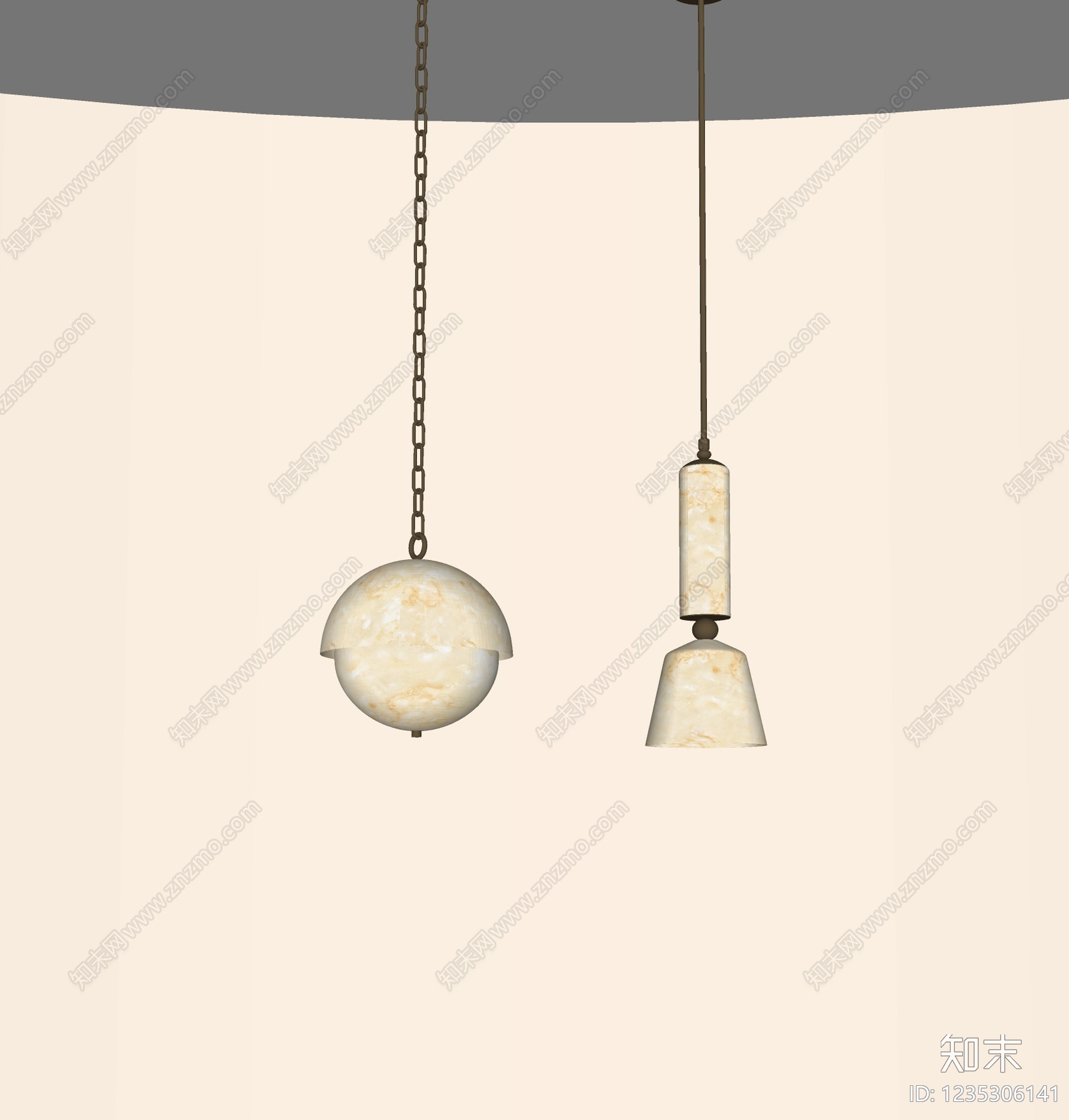 奶油风吊灯组合SU模型下载【ID:1235306141】