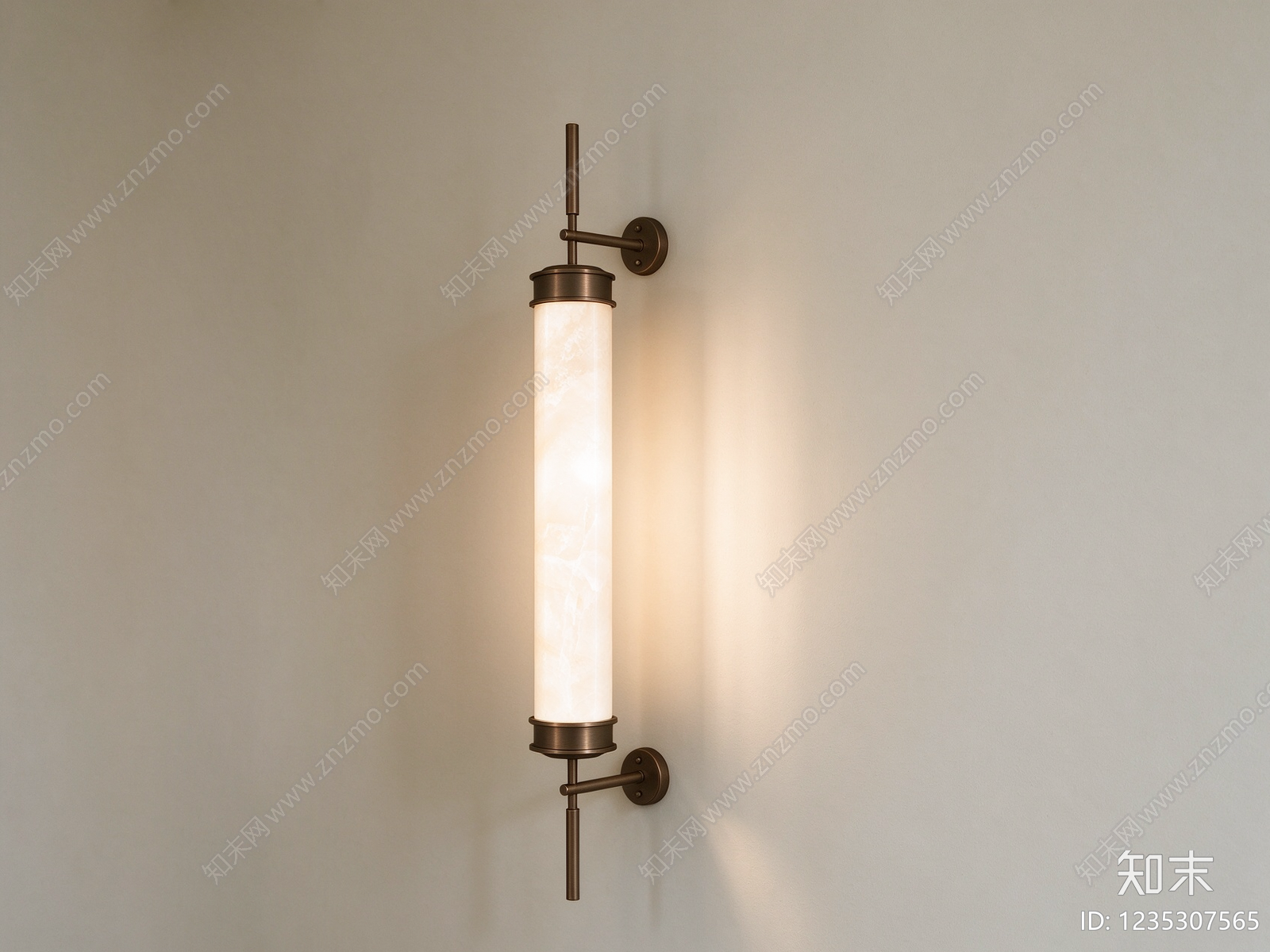 中古风长条壁灯SU模型下载【ID:1235307565】