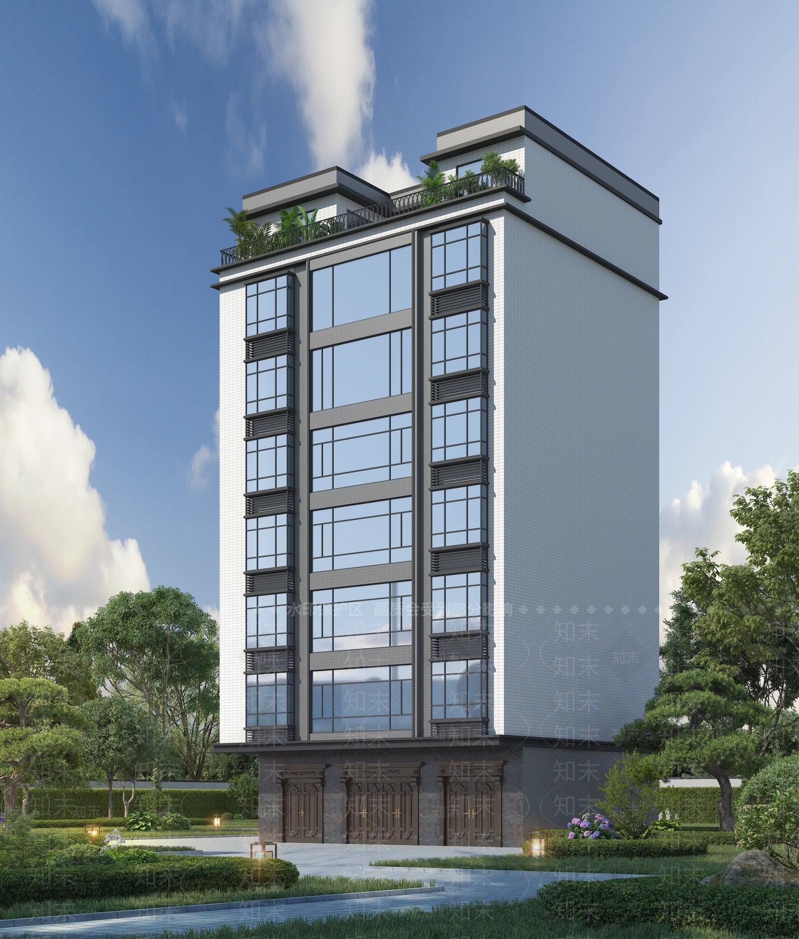 现代主义其他住宅外观3D模型下载【ID:1235315781】