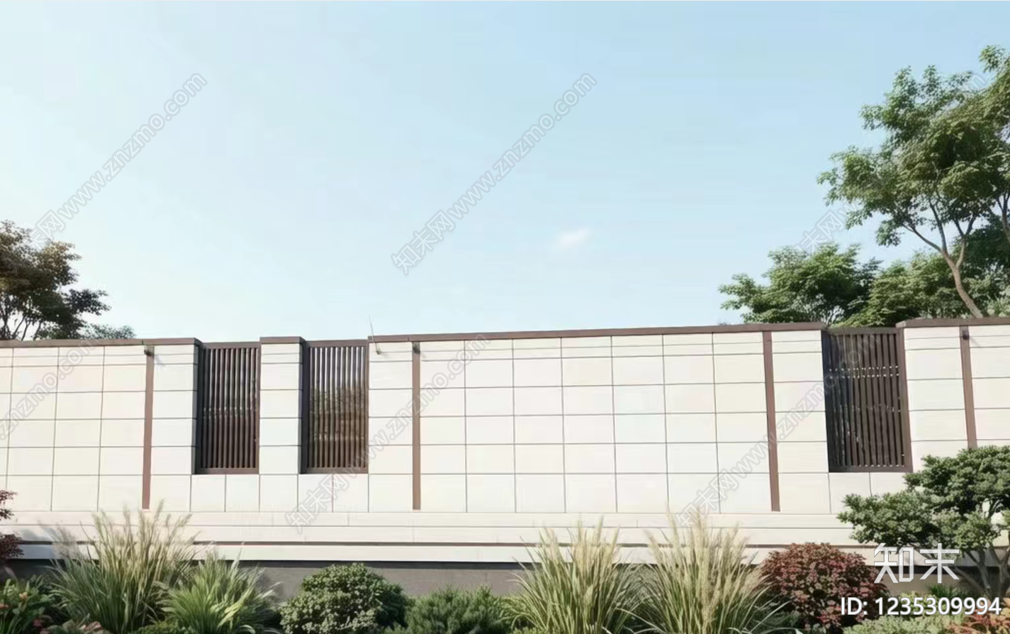 围墙cad施工图下载【ID:1235309994】