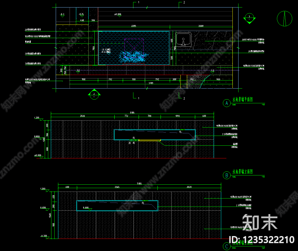 庭院cad施工图下载【ID:1235322210】