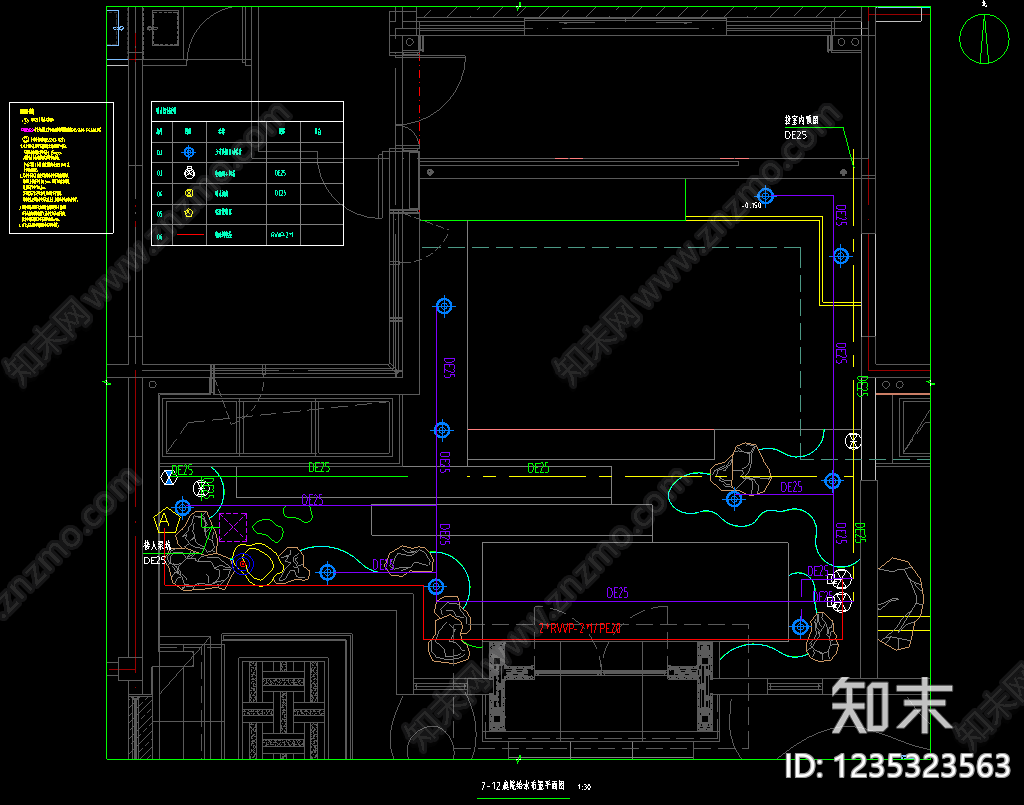 庭院cad施工图下载【ID:1235323563】