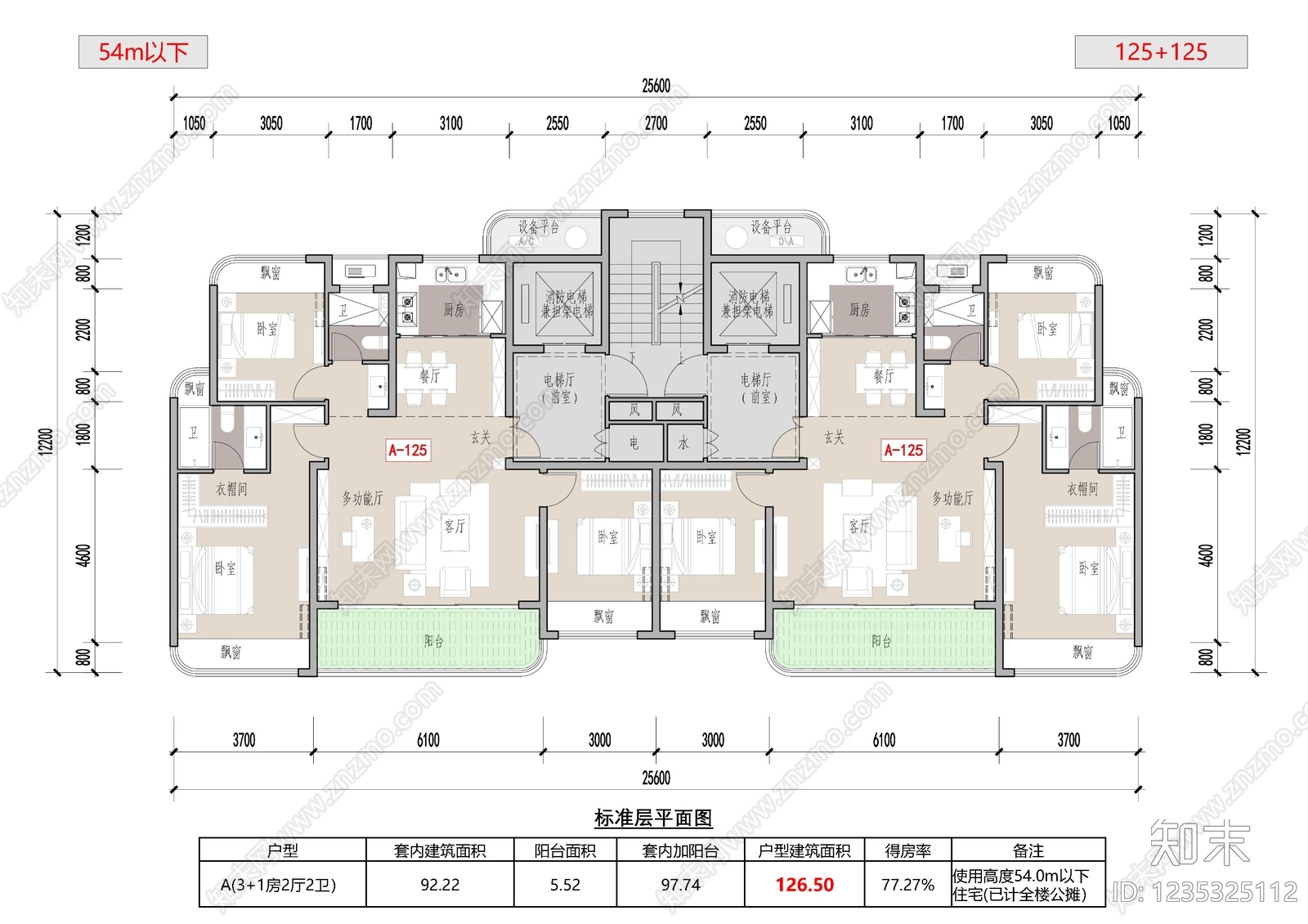 四居cad施工图下载【ID:1235325112】