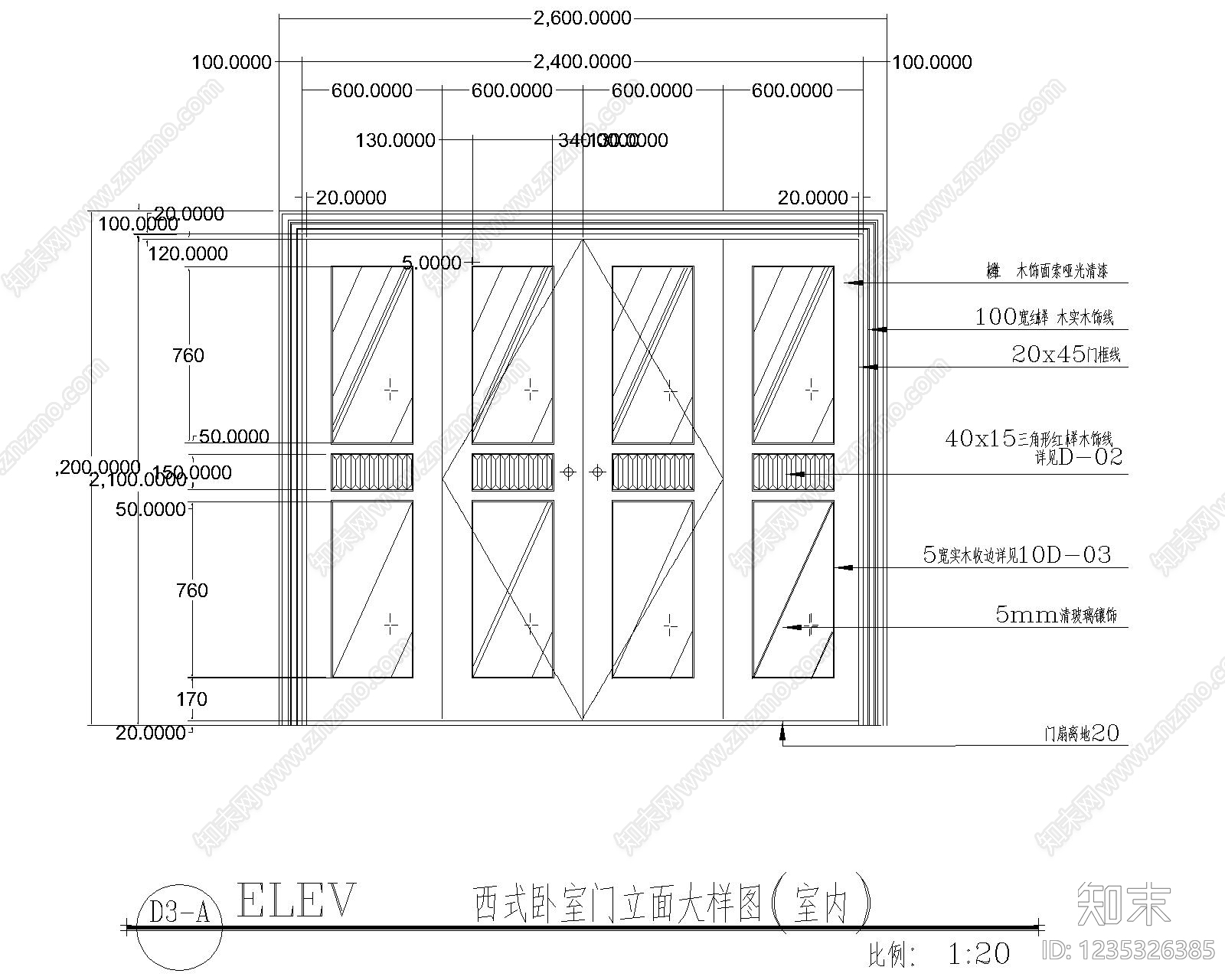 入户门cad施工图下载【ID:1235326385】