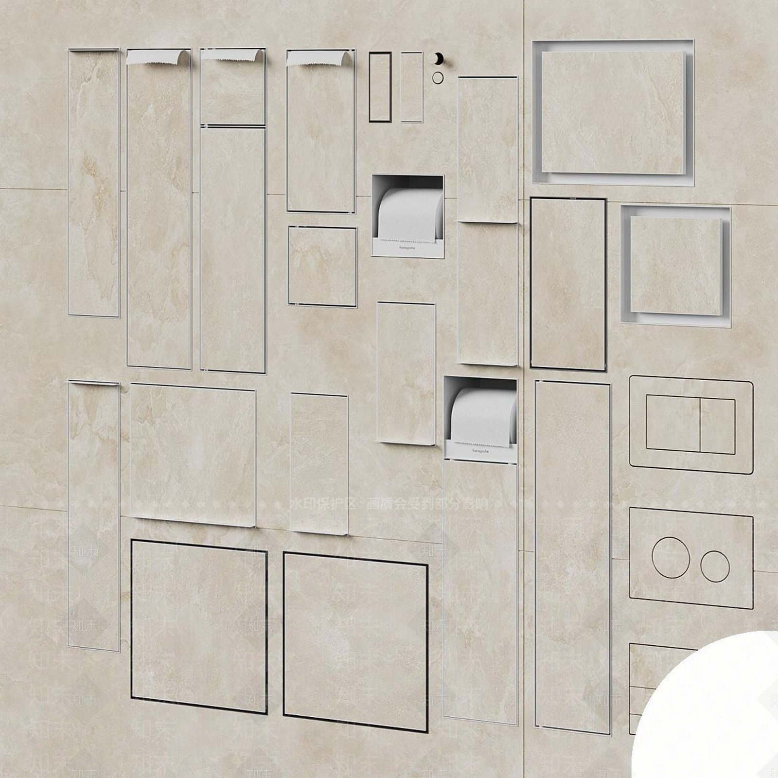 意式极简壁龛3D模型下载【ID:1235341445】