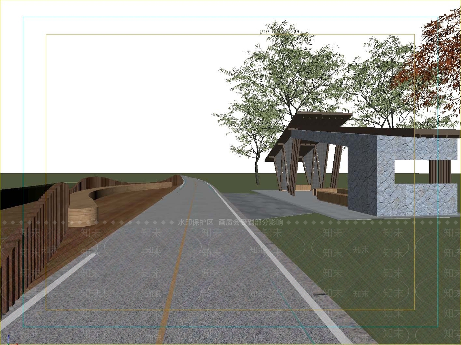 新中式景观驿站3D模型下载【ID:1235342201】