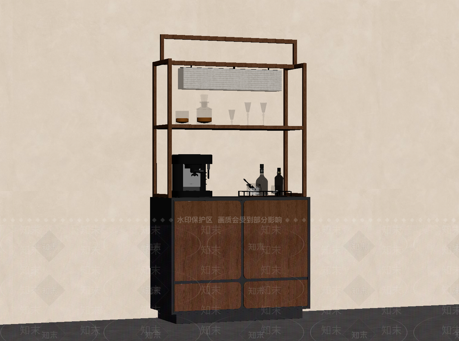 中古风酒柜SU模型下载【ID:1235344143】