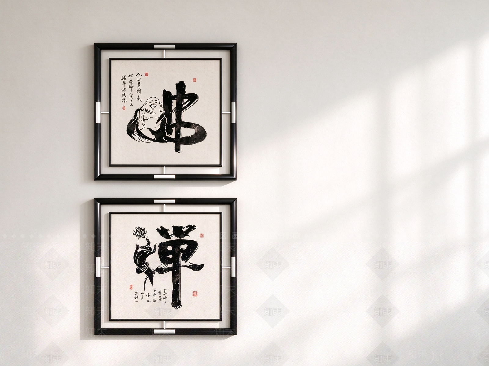新中式字画SU模型下载【ID:1235344135】