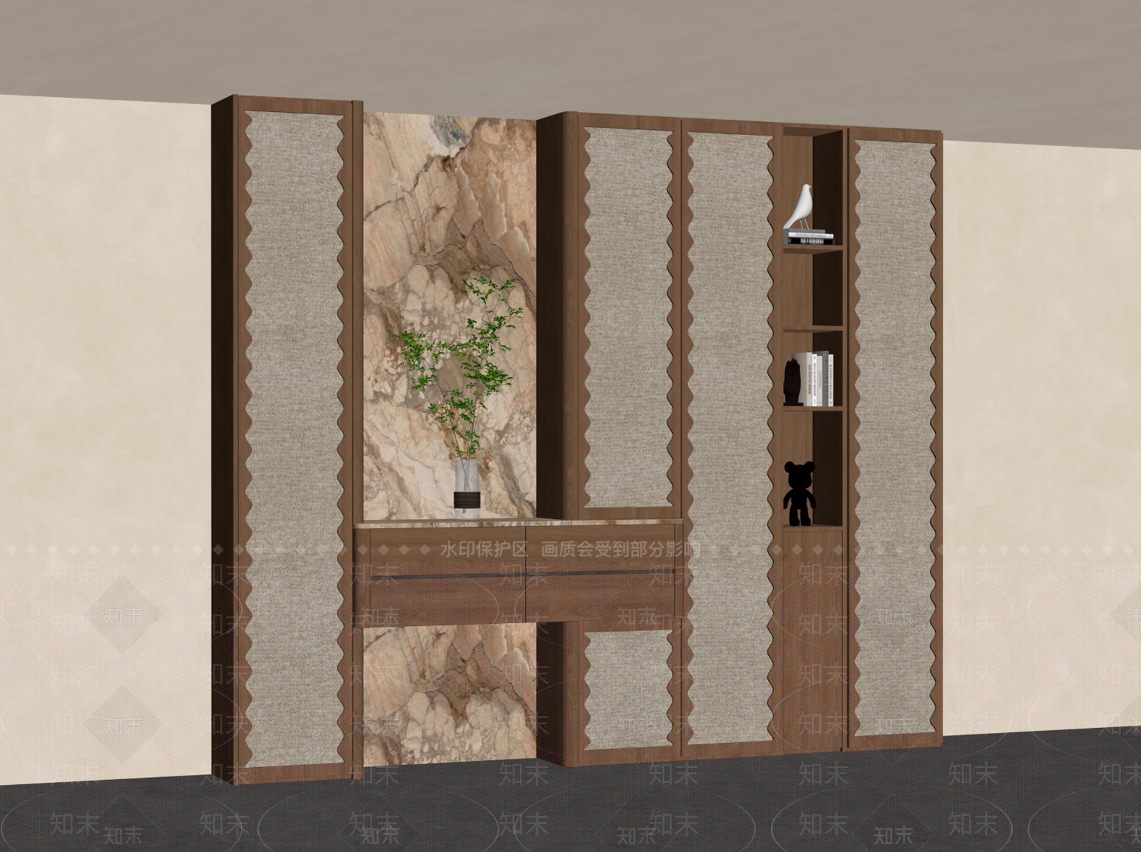 玄关柜SU模型下载【ID:1235348135】