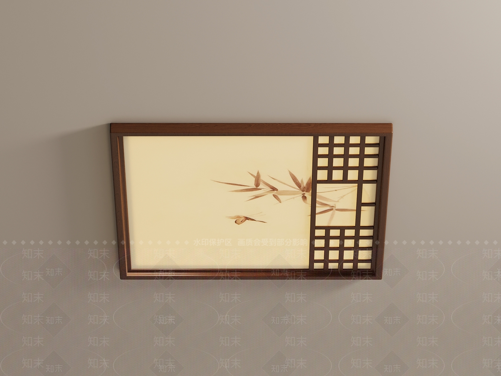 新中式吸顶灯SU模型下载【ID:1235348669】