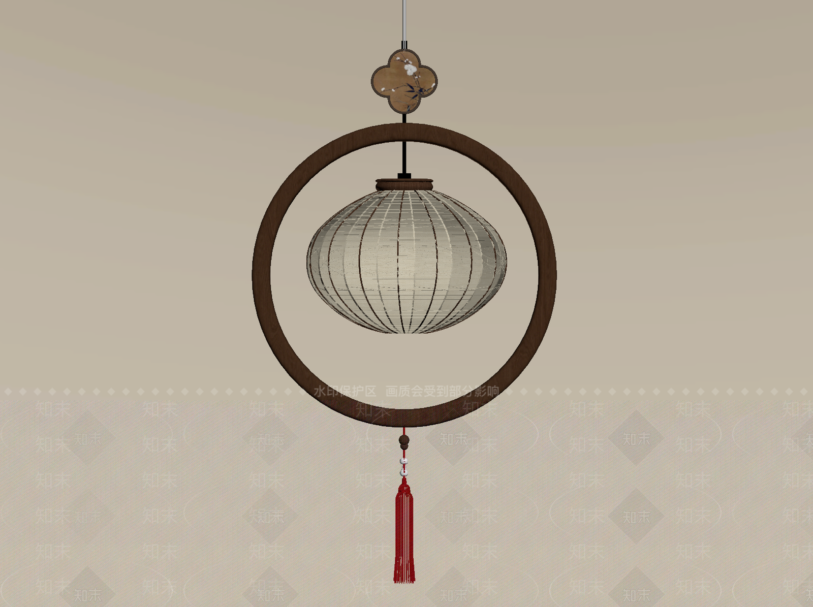 新中式吊灯SU模型下载【ID:1235348706】