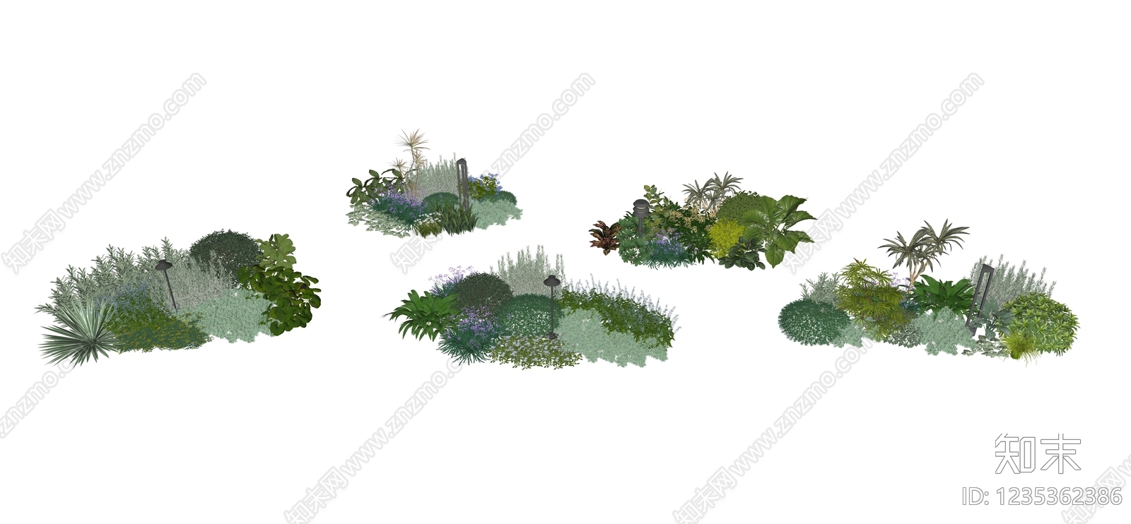 现代主义花境SU模型下载【ID:1235362386】