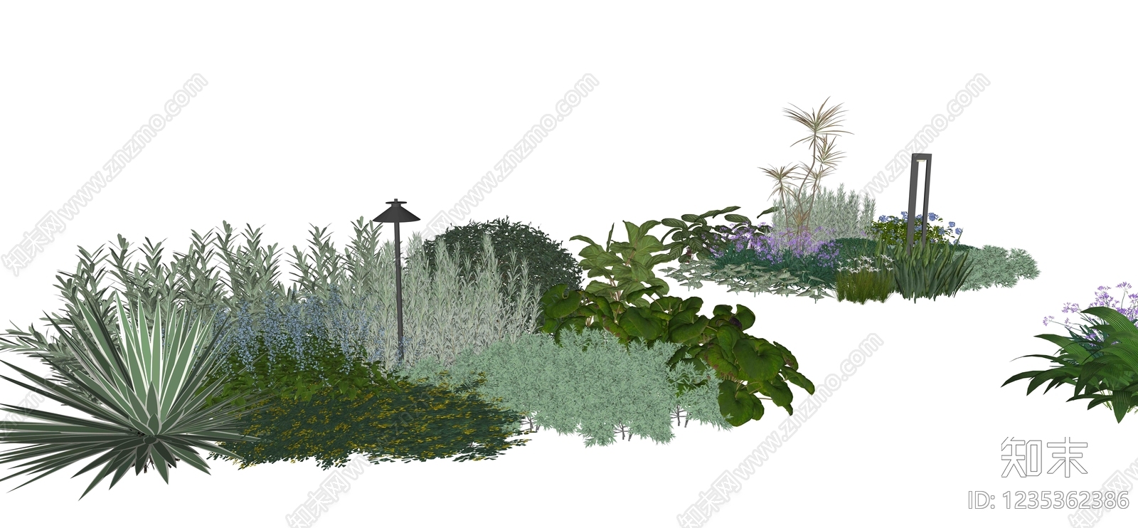 现代主义花境SU模型下载【ID:1235362386】