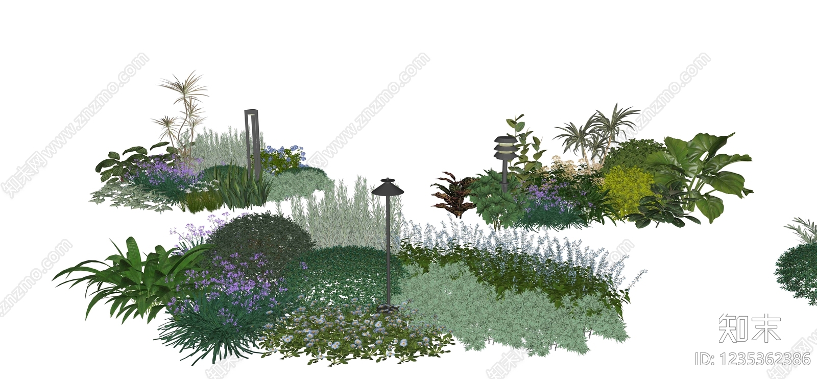 现代主义花境SU模型下载【ID:1235362386】