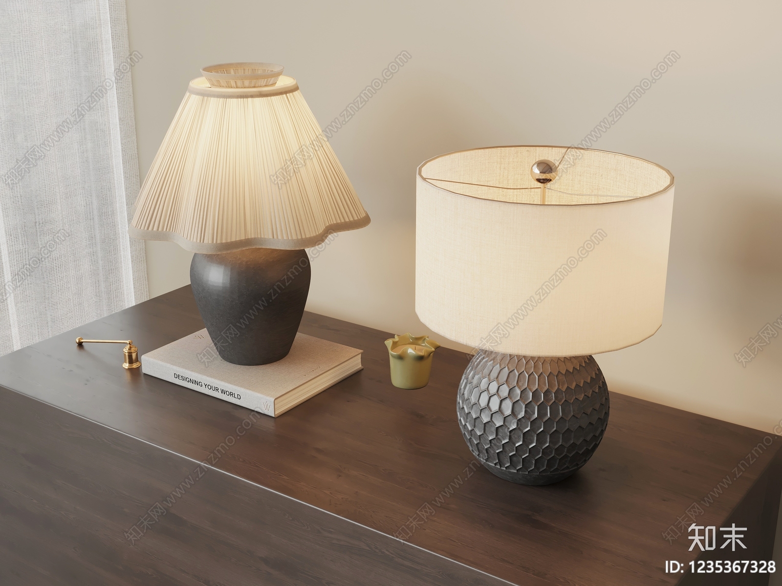 中古风台灯SU模型下载【ID:1235367328】