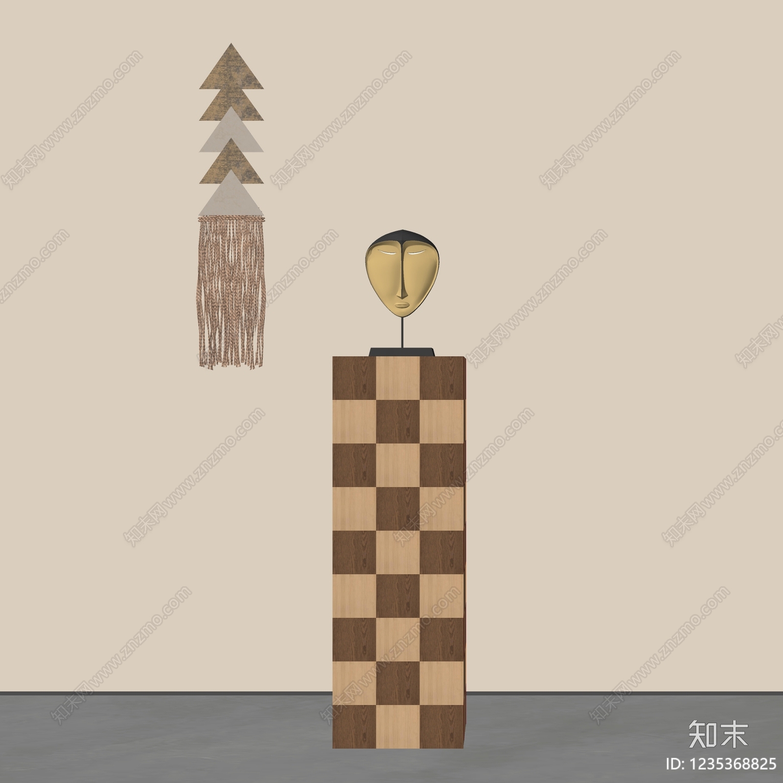 中古风雕塑摆件SU模型下载【ID:1235368825】