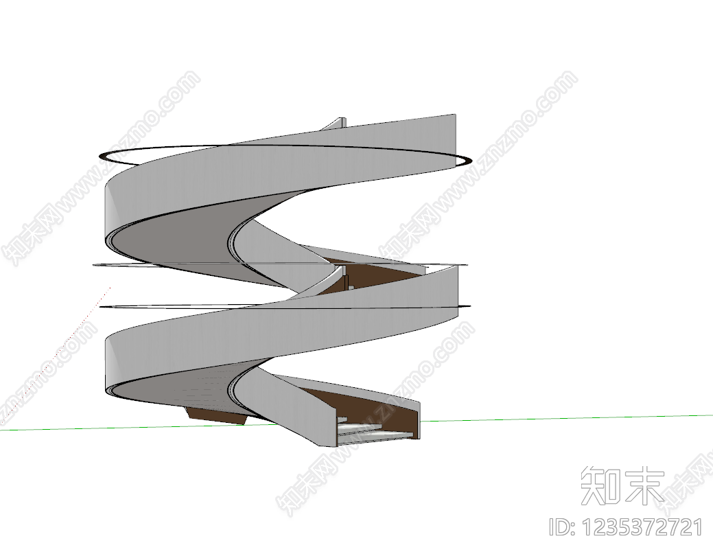 现代旋转楼梯SU模型下载【ID:1235372721】