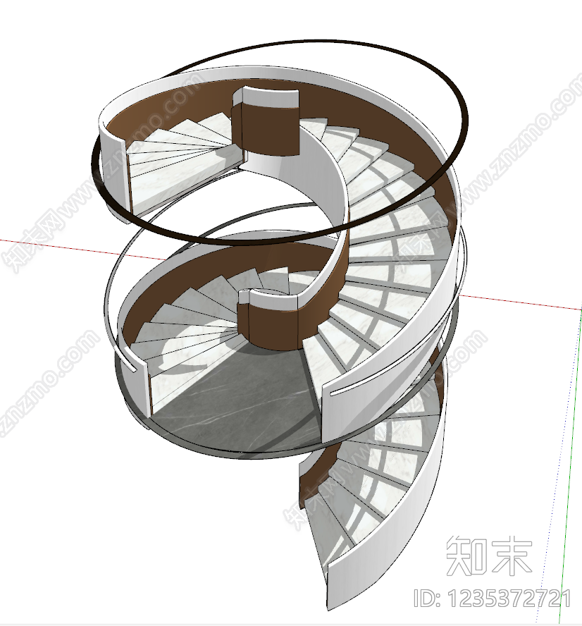 现代旋转楼梯SU模型下载【ID:1235372721】