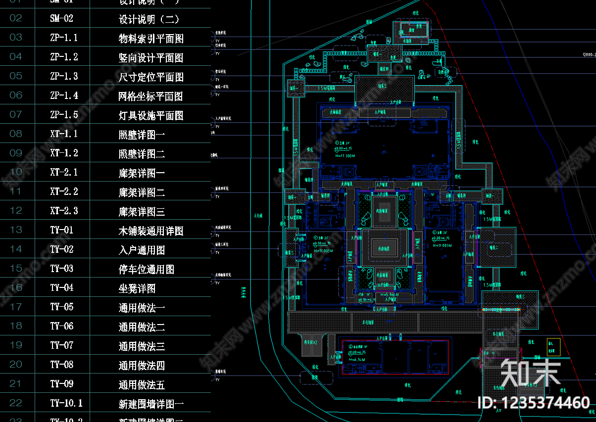 庭院cad施工图下载【ID:1235374460】
